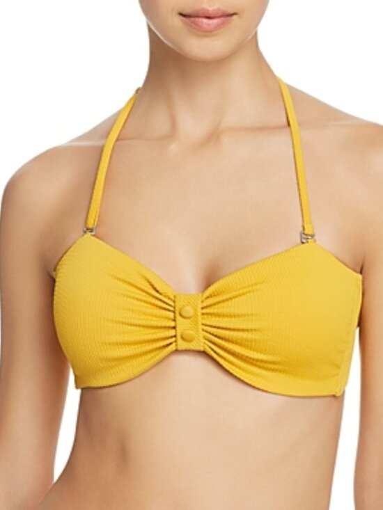 Red Carter Other - Red Carter Womens Yellow Texture Bandeau Top Swim Beach Summer Size S NWT